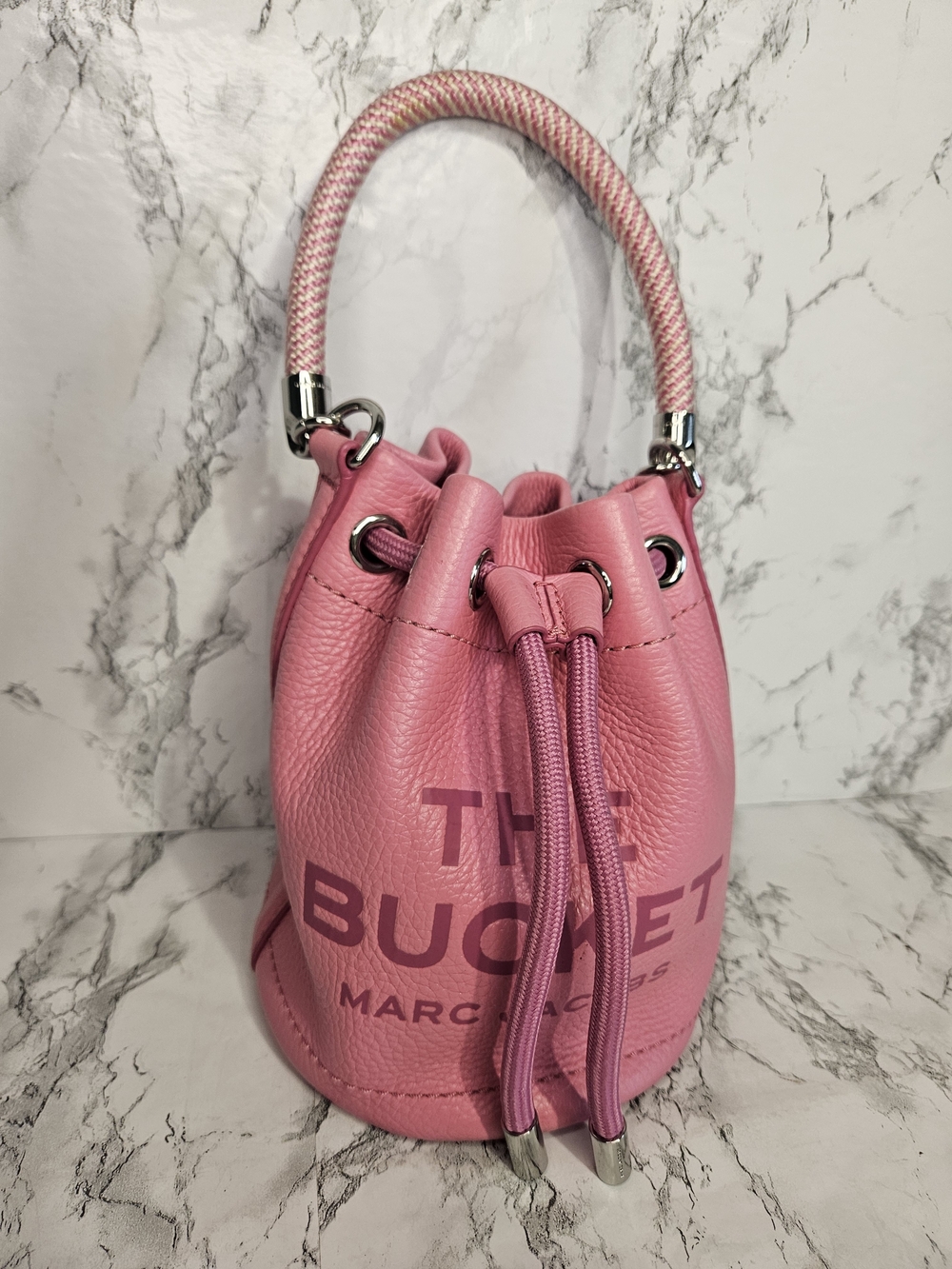 Marc Jacobs Pink The Bucket Leather Drawstring Bag